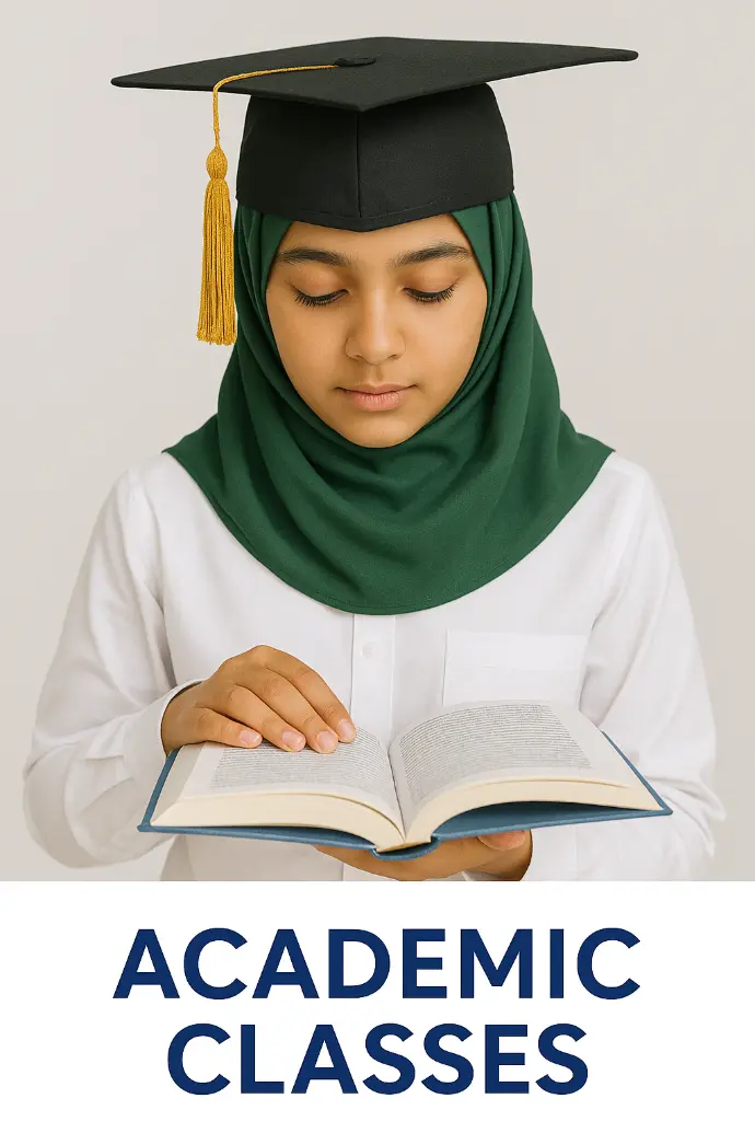 Science, Math, and English classes aligned with international standards.